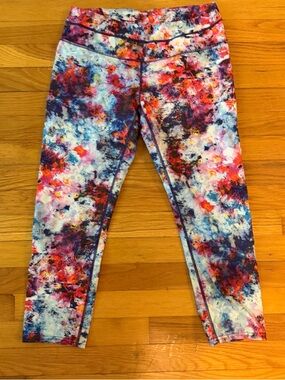 Athleta Colorful Abstract Print Crop Leggings
